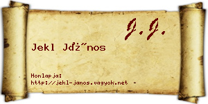 Jekl János névjegykártya